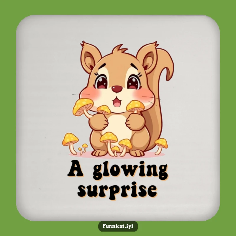 Funny Squirrel Mushroom Coaster - Protect Surfaces with Woodland Charm