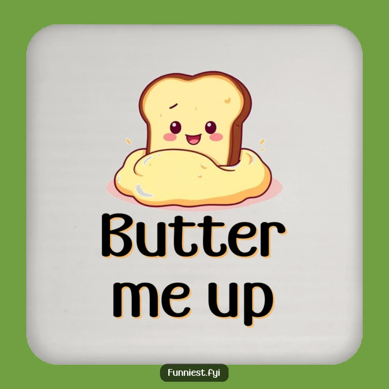 Funny Toast Butter Dive Drink Coaster - Protect Surfaces with Breakfast Humor
