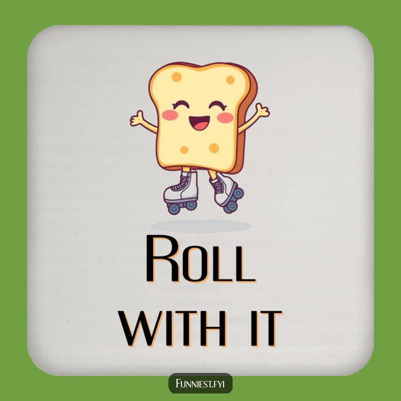 Funny Toast Roller Skater Coaster: Protect Surfaces with Hilarious Style