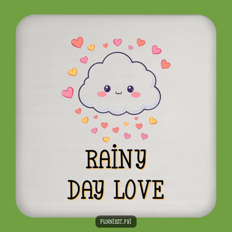 Funny Cloud Raining Hearts Drink Coaster - Protect Surfaces with Love & Style
