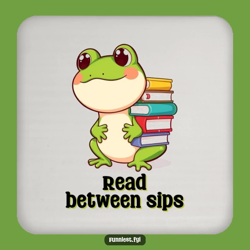 Funny Frog Bookworm Coaster, A Humorous Protector for Amusing Surfaces