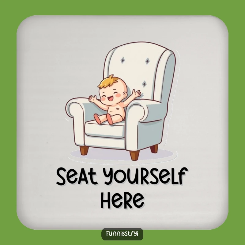 Funny Tiny Person Armchair Drink Coaster - Protect Surfaces with Cozy Charm