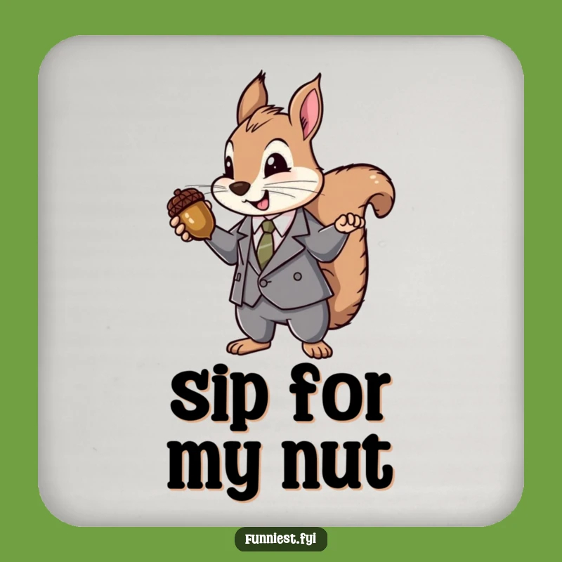 Funny Suit Squirrel Coaster Set: Protect Surfaces with Flair