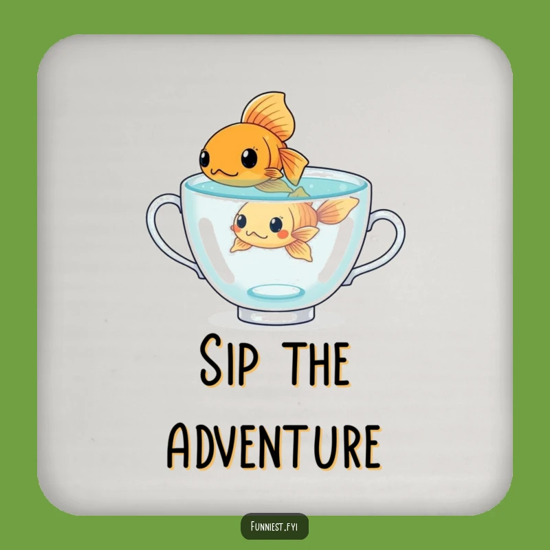 Funny Goldfish Teacup Coaster Set: Determined Protection, Charming Funny Gift