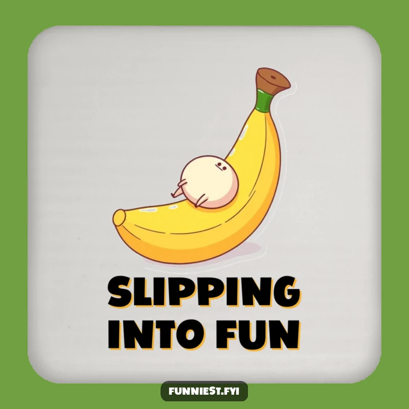 Funny Banana Peel Coaster: Rolling Character Protection - Hilarious Drink Gift!