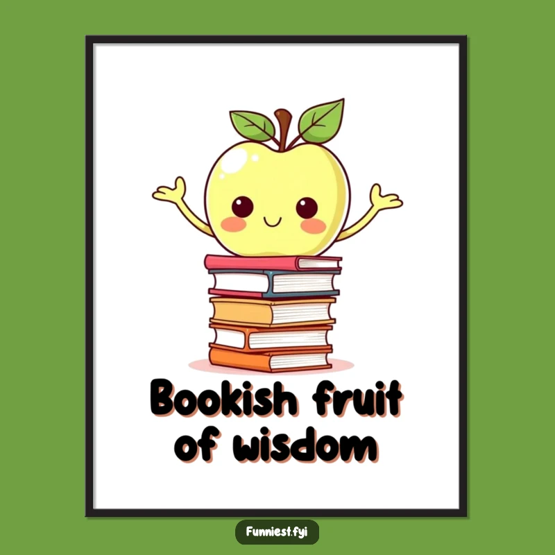 Funny Apple Books Poster: Decorate with Hilarious Intellectual Charm