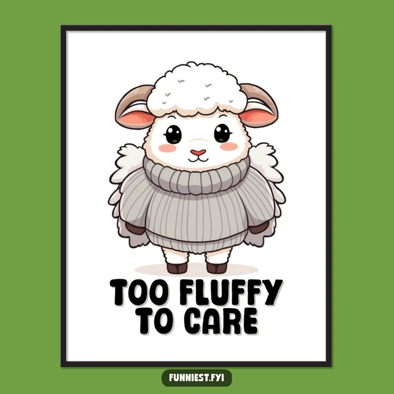 Funny Sheep Sweater Poster: Whimsical Farm Art, Fluffy Fashion, Perfect Gift
