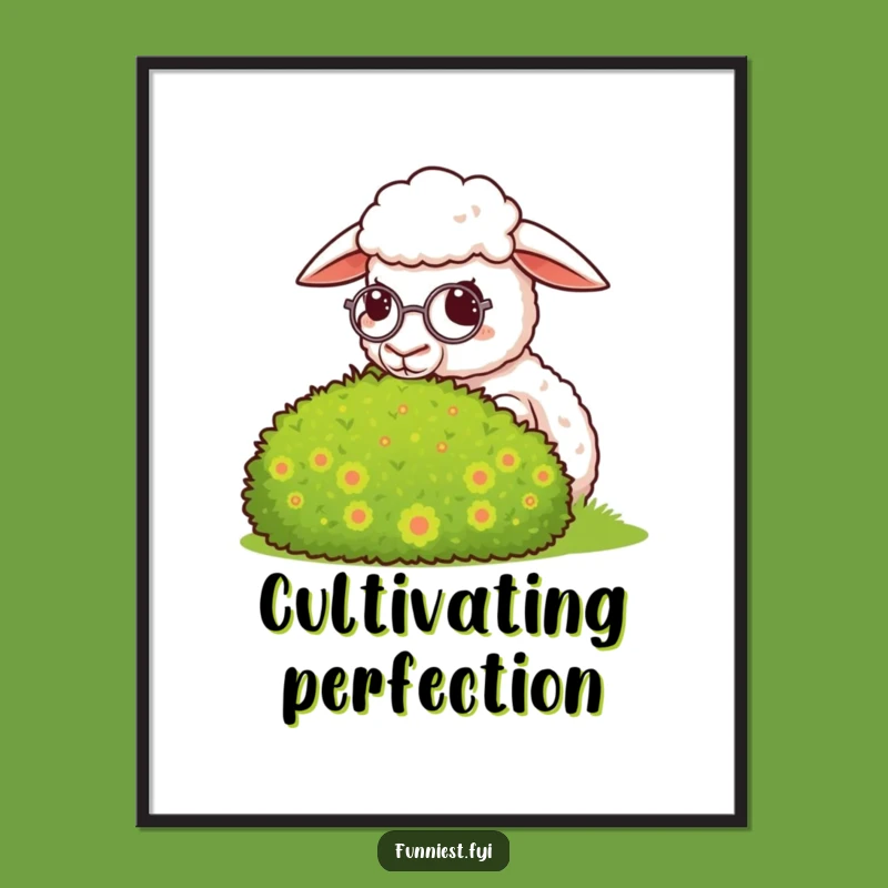 Funny Smug Sheep Monocle Poster - Posh Garden Wall Art