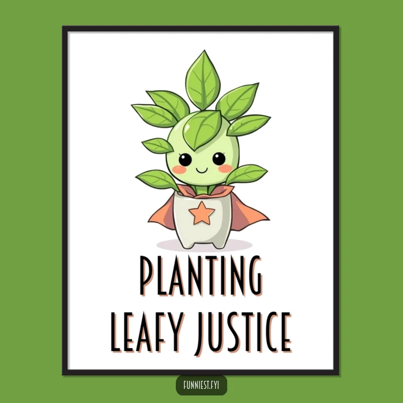 Funny Superhero Houseplant Poster: Decorate with Hilarious Green Heroism