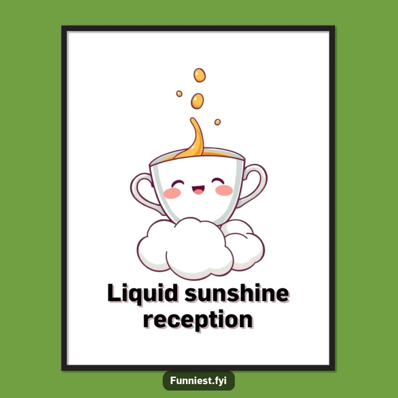 Funny Teacup Cloud Poster: Whimsical Wall Art for a Cheerful Home