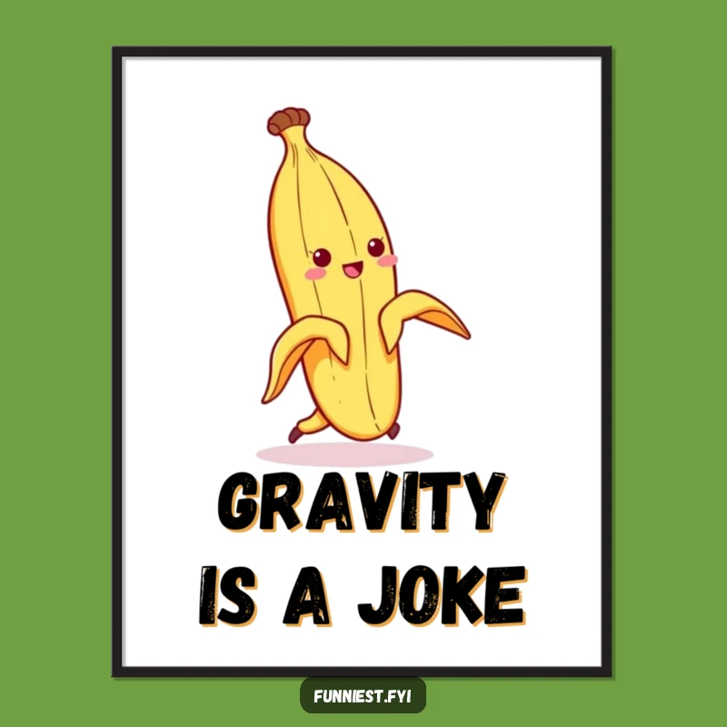 Funny Banana Peel Slip Poster - Vintage Comedy Wall Art