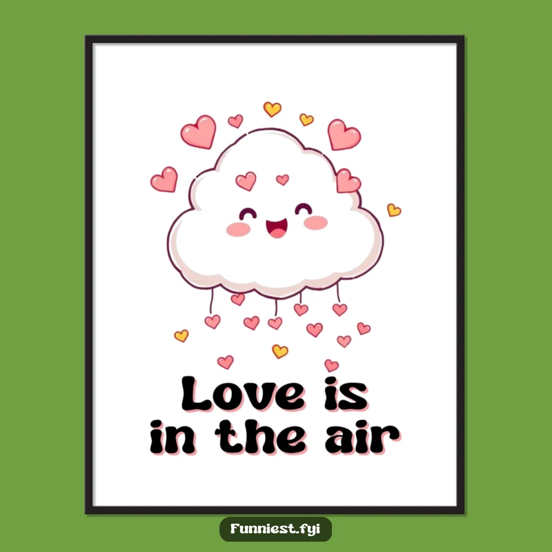 Funny Cloud Hearts Poster - Whimsical Wall Art for a Cheerful Home