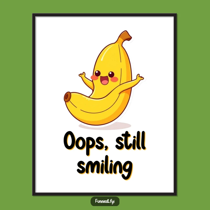 Funny Banana Slip Poster: Hilarious Yelping Character Art, Perfect Wall Decor Gift!