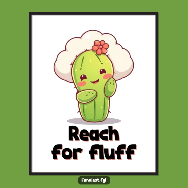 Funny Cactus Cloud Hug Poster: Whimsical Art for Dreamy Spaces