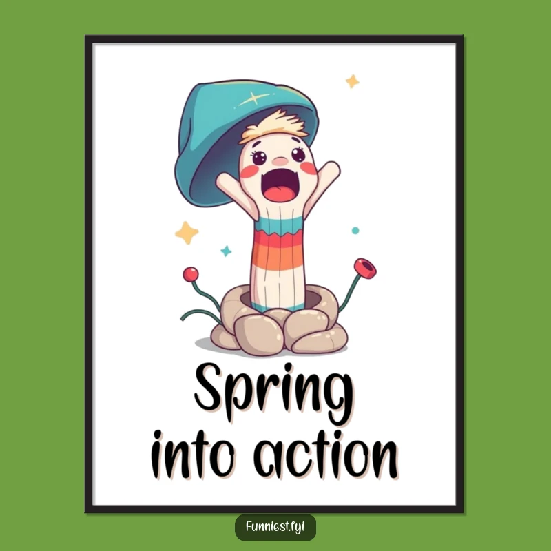 Funny Surprised Sock Puppet Spring Launch Poster: Wall Art That Surprises!