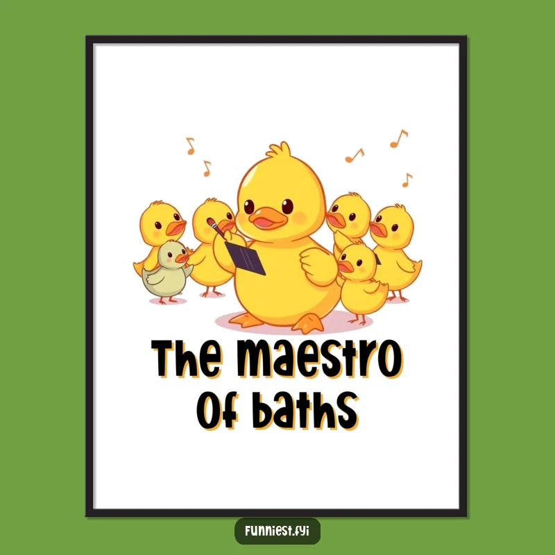 Funny Shy Duck Conductor Poster: Decorate with Hilarious Musical Whimsy