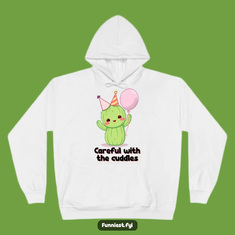 Funny Cactus Balloon Hug Hoodie - Cozy & Hilarious Birthday Treat