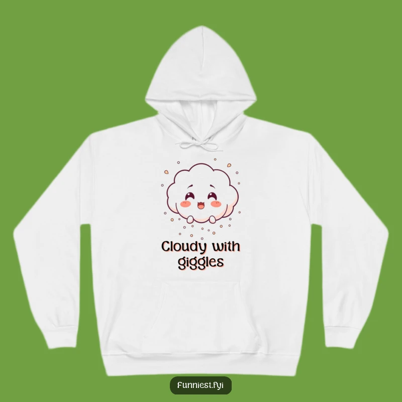 Funny Surprised Cloud Hoodie: Laughing Rain Character, Perfect Humorous Gift!