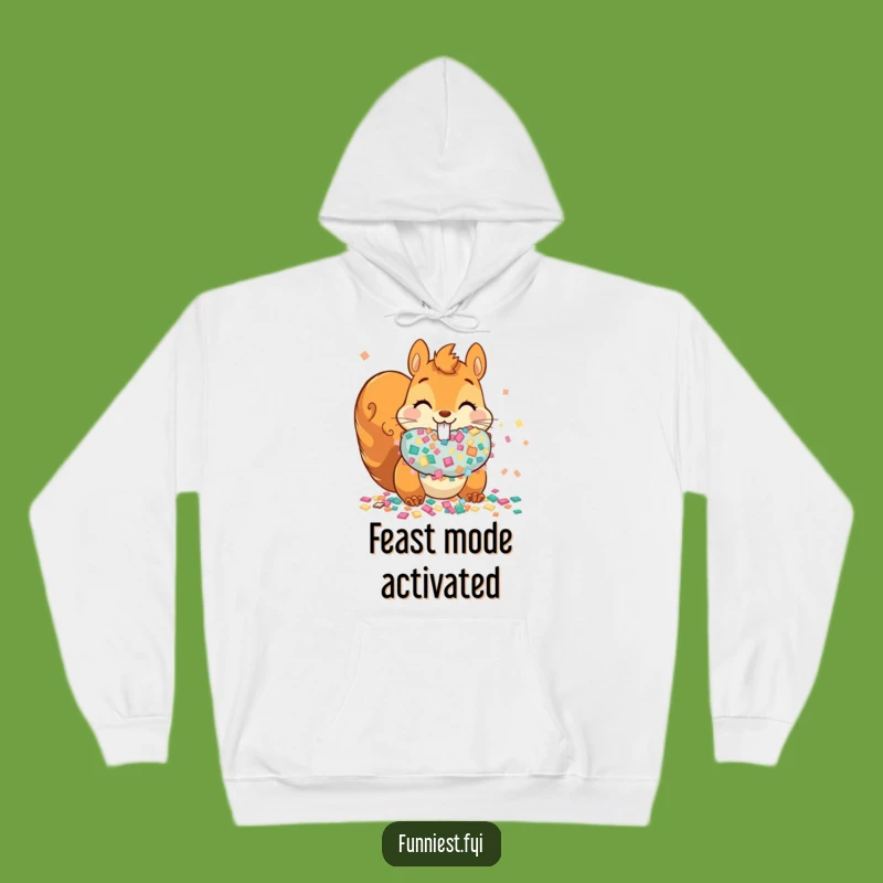 Funny Squirrel Confetti Hoodie: Stay Cozy and Festive with This Hilarious Sweatshirt