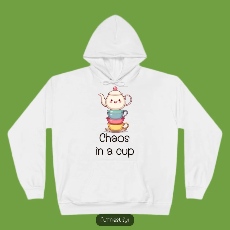 Funny Teapot Tea Cups Hoodie: Cozy Chaos, Ultimate Funny Gift