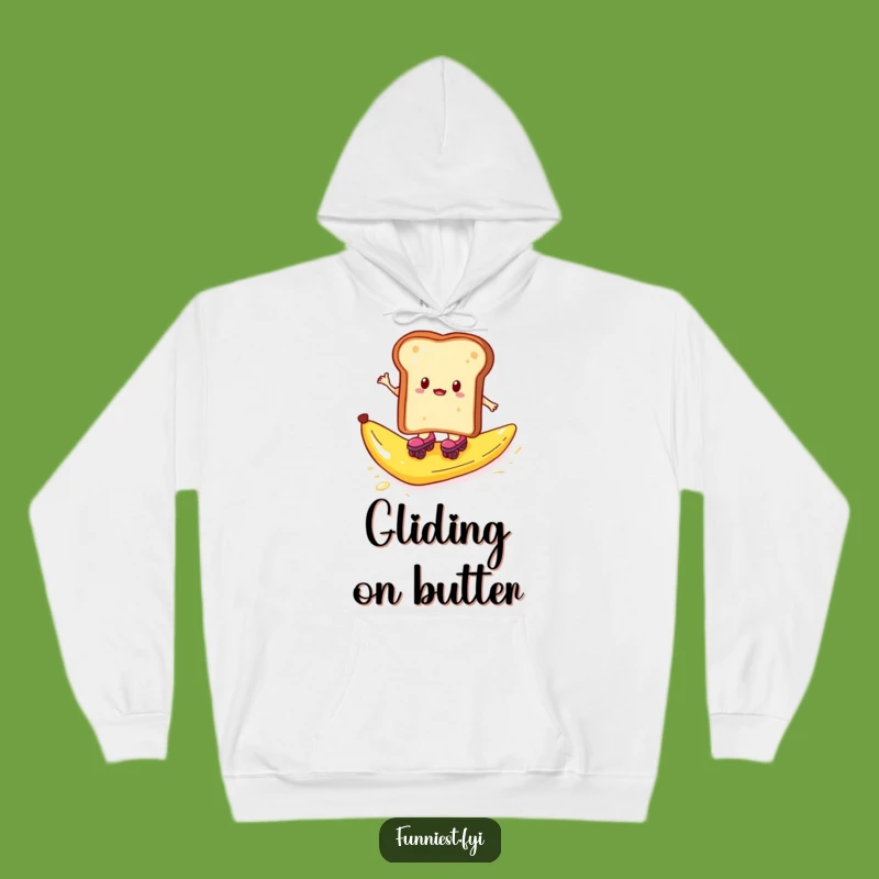 Funny Toast Roller Skater Hoodie - Cozy & Hilarious Treat for Foodies