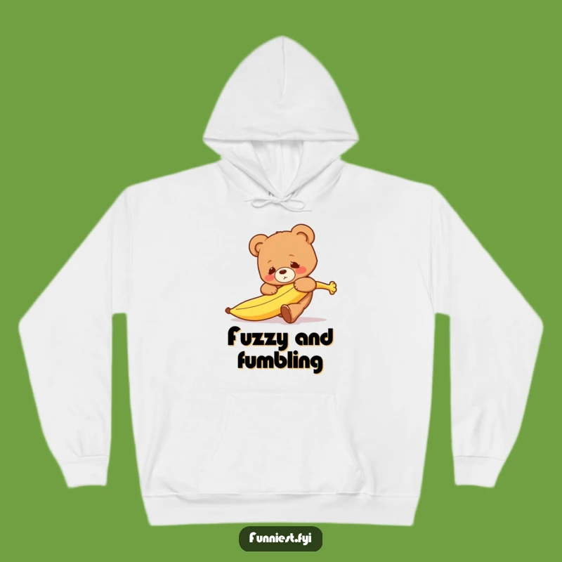 Cozy Funny Bear Banana Hoodie - Clumsy Teddy Comfort Gift
