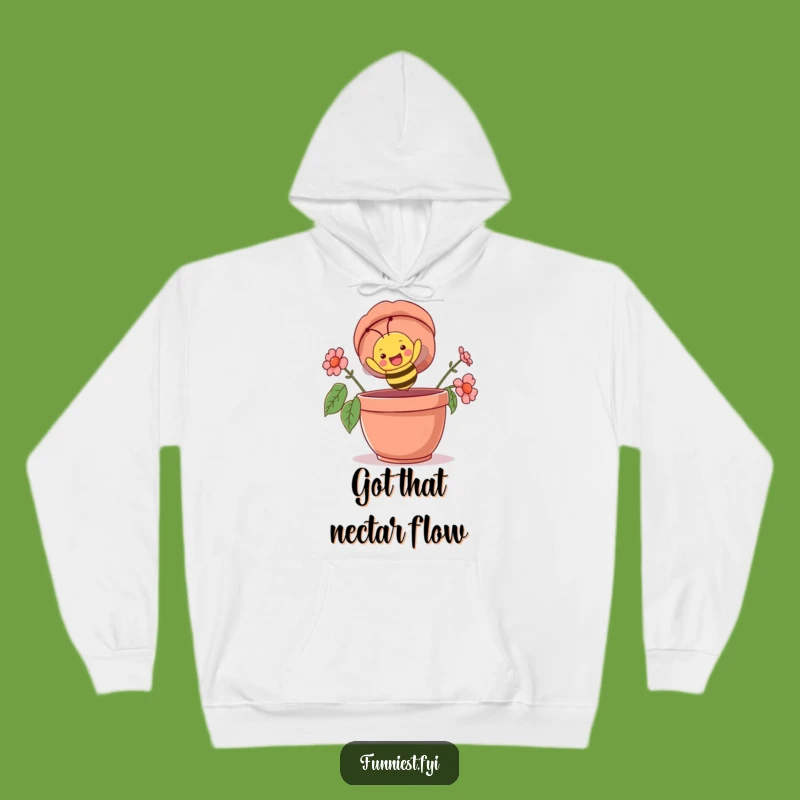 Funny Bee Adventure Hoodie, Cozy and Humorous Apparel for Happy Souls