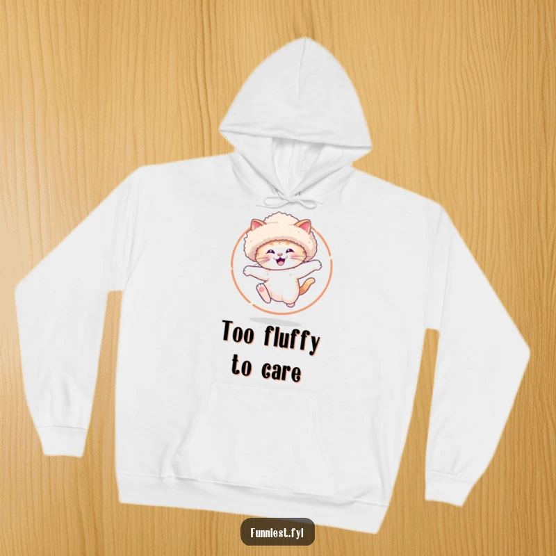 Funny Hoodie depicting a gleeful cat in an extravagant hat, leaping through a dazzling hoop of pure sparkle magic.