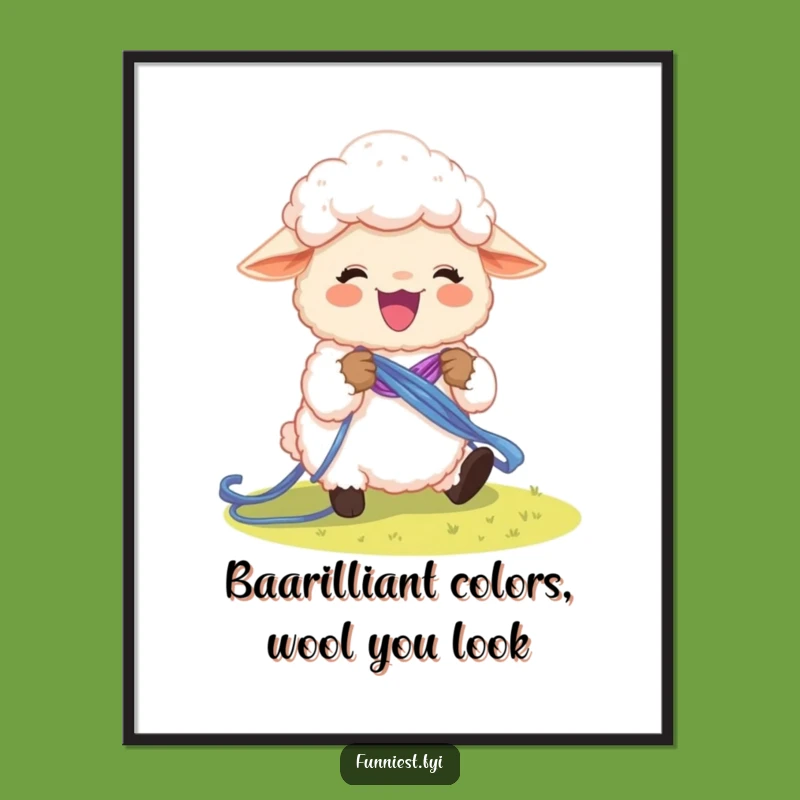 Funny Free Printable Wall Art: Sheep Knitting Rainbow - Cozy Downloadable Decor!