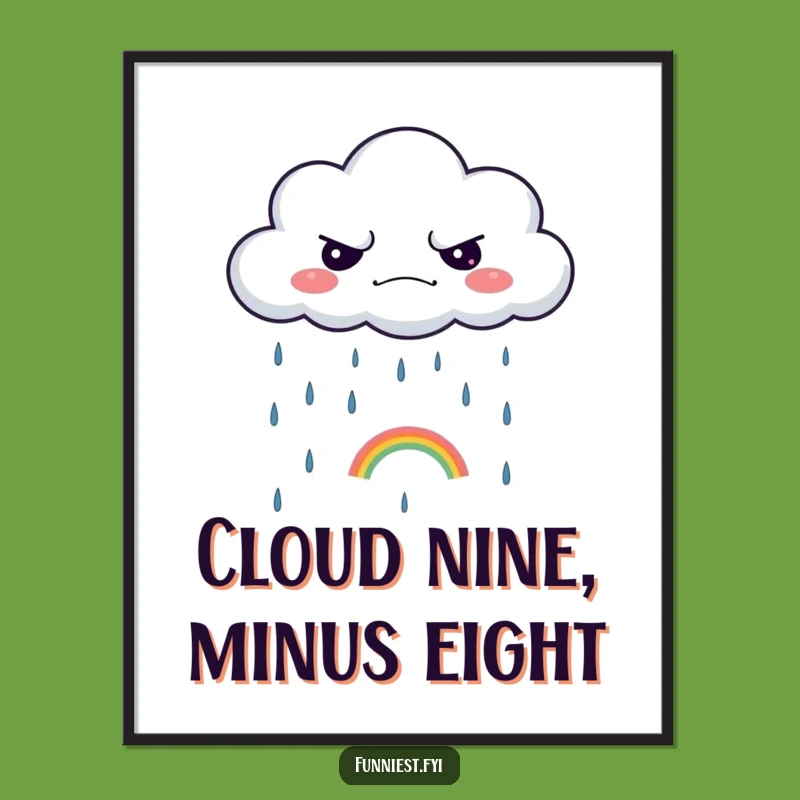 Funny Free Printable Wall Art: Grumpy Cloud Rainbow - Moody Decor!