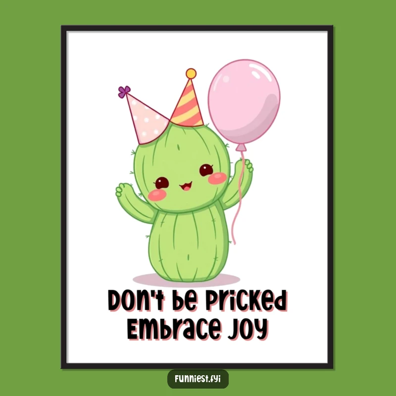 Free Printable Wall Art: Cactus's Balloon Hug Fail - Funny Downloadable Decor!