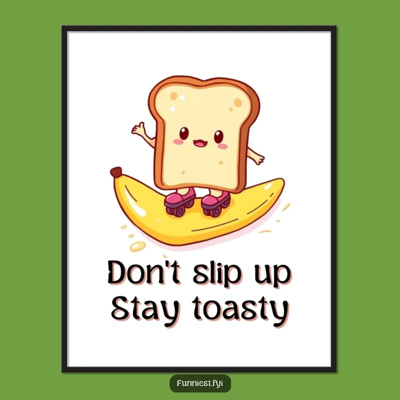 Free Printable Wall Art: Toast Skater's Banana Peel Wipeout - Funny Downloadable Art!
