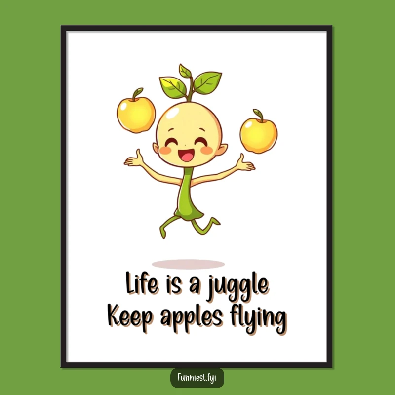 Free Printable Wall Art: Dancing Sprout Juggler for a Lively Room