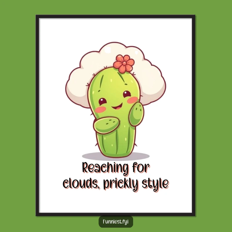 Free Printable Wall Art: Funny Cactus Cloud Downloadable Decor for Serene Spaces