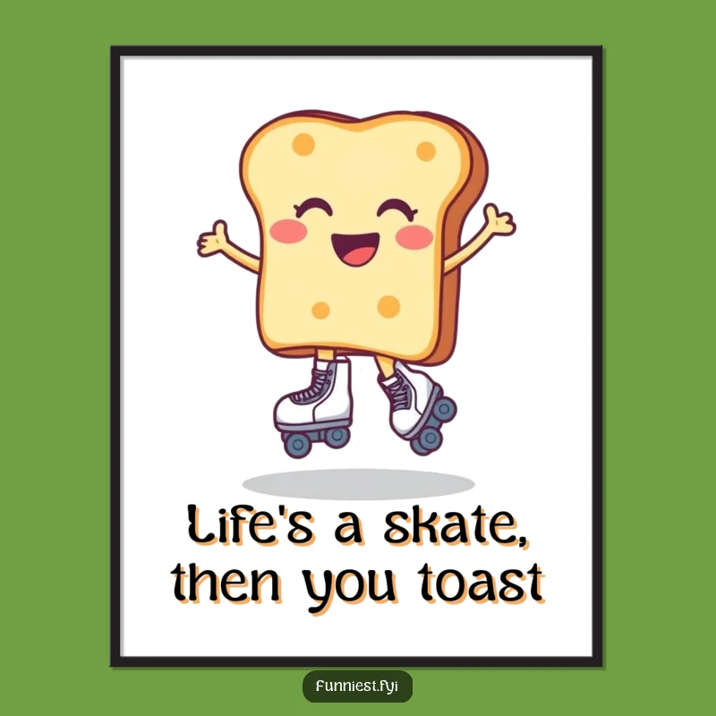 Free Printable Wall Art: Funny Toast Skater Downloadable Decor for Joyful Spaces