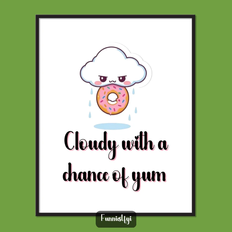 Free Printable Wall Art: Grumpy Cloud's Donut Shower - Funny Downloadable Decor!