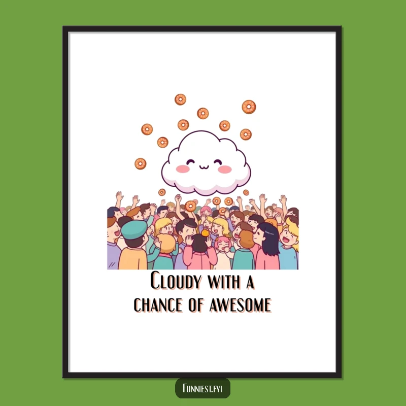 Free Printable Wall Art: Whimsical Donut Cloud Decor Downloadable Fun