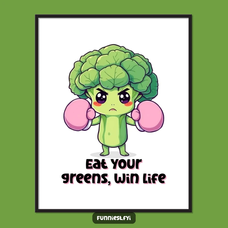 Funny Free Printable Wall Art: Broccoli Boxer Downloadable Art