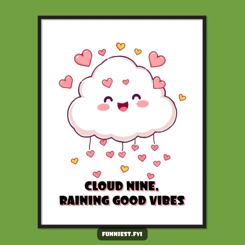 Funny Free Printable Wall Art: Cloud Hearts, Whimsical Downloadable Decor!