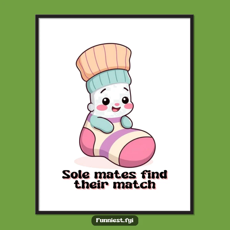 Funny Free Printable Wall Art: Giggling Sock Hiding - Quirky Downloadable Decor