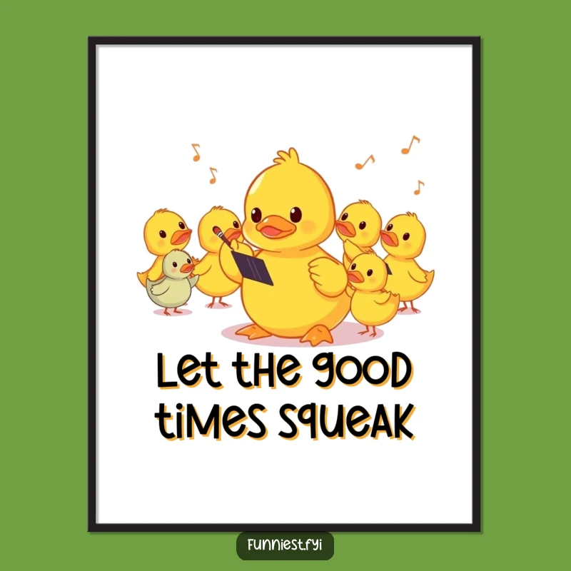 Funny Free Printable Wall Art: Shy Duck Conductor! Adorable Downloadable Art