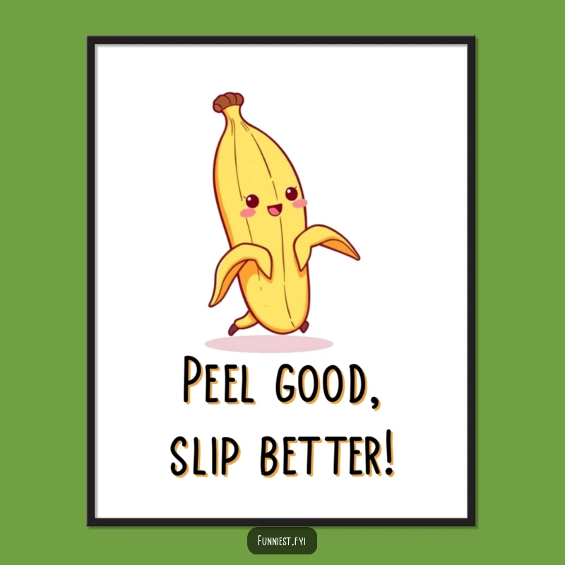 Funny Free Printable Wall Art: Slipping Banana Peel Gag - Downloadable Humorous Decor