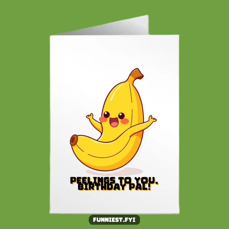 Free Printable Banana Birthday Card: Funny Slipping Fruit Downloadable Gift for Laughs