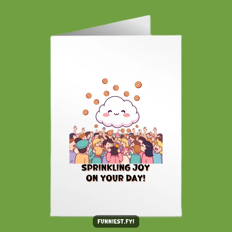 Free Printable Birthday Card: Funny Cloud Donut Party Humor Downloadable