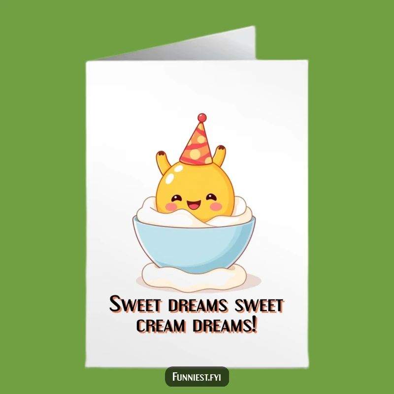 Funny Free Printable Birthday Card: Cheerful Fruit Whipped Cream Mess - Downloadable Gift