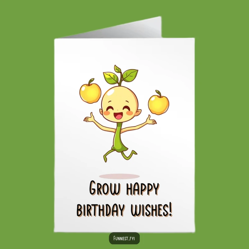 Free Printable Birthday Card: Sprout Juggler for a Fruity, Fun Celebration!