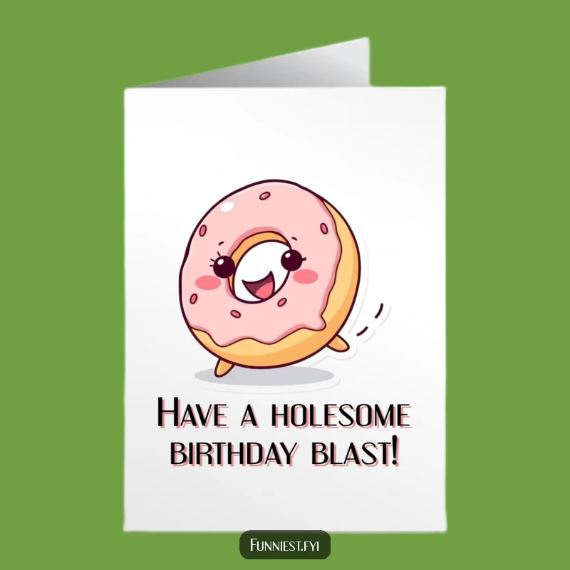 Free Printable Birthday Card: Funny Donut Rolling, Delightful Downloadable Gift!