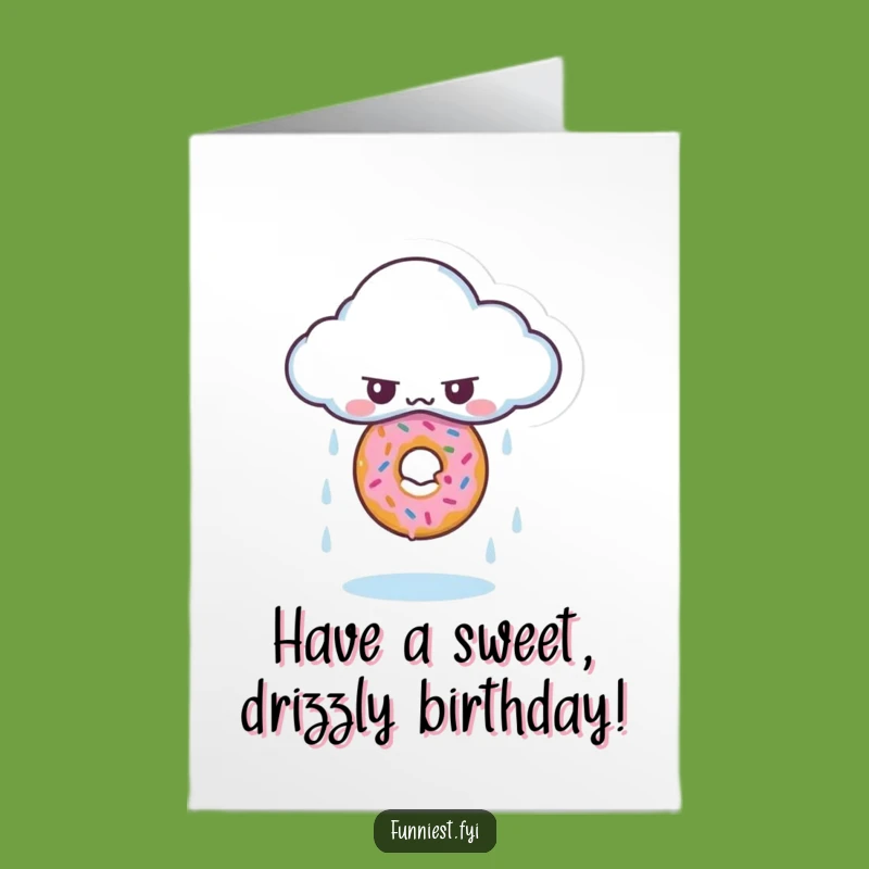 Funny Birthday Card: Free Printable Grumpy Cloud's Donut Drop - Sweet Downloadable Gift!