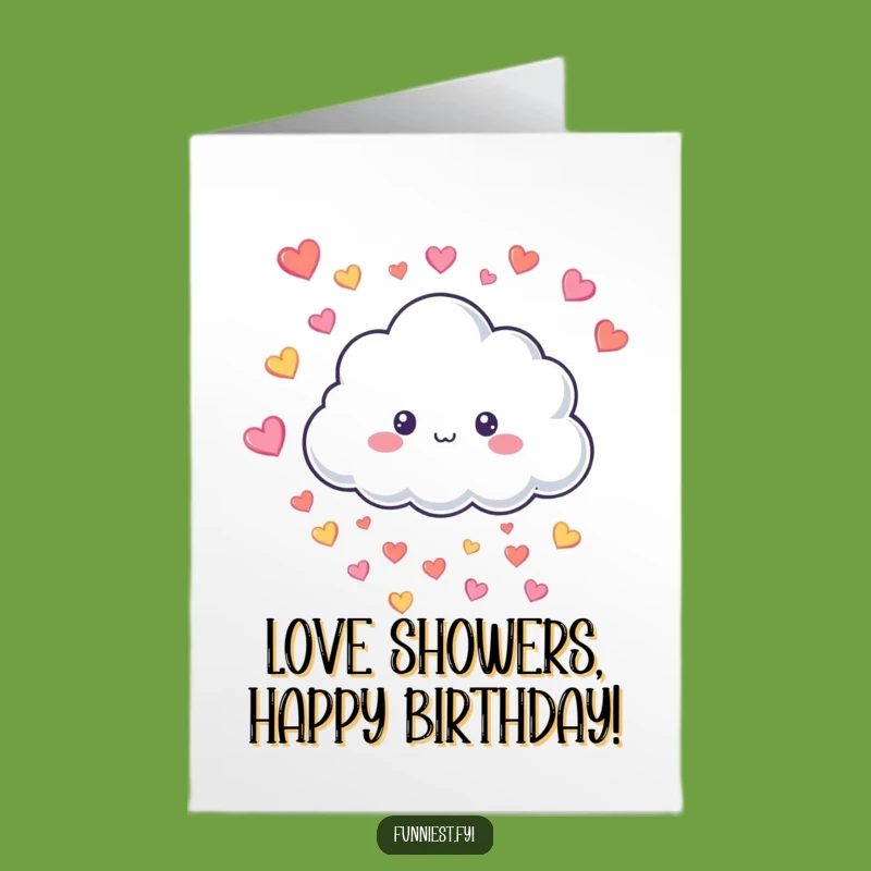 Free Printable Cloud Hearts Birthday Card: Funny Downloadable Gift for Smiles