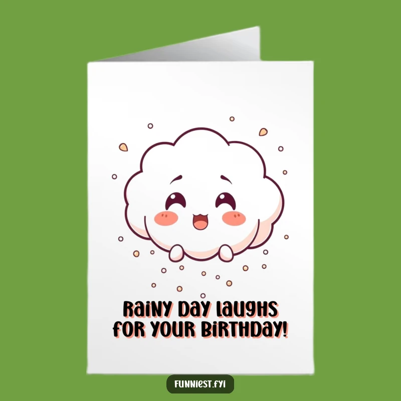 Free Printable Cloud Birthday Card: Raining Laughter Downloadable Gift